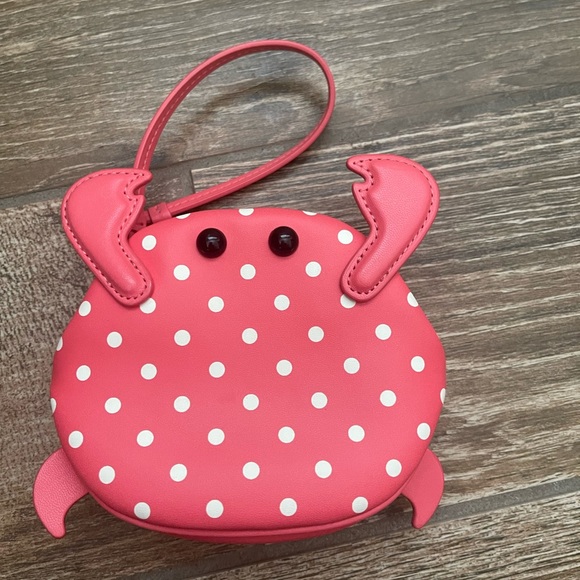kate spade Handbags - Kate Spade Pink Polka Dot Crab wristlet